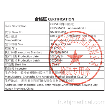 Masques jetables anti-coronavirus FFP2 KN95